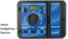 Irrigation controller with water budget feature.