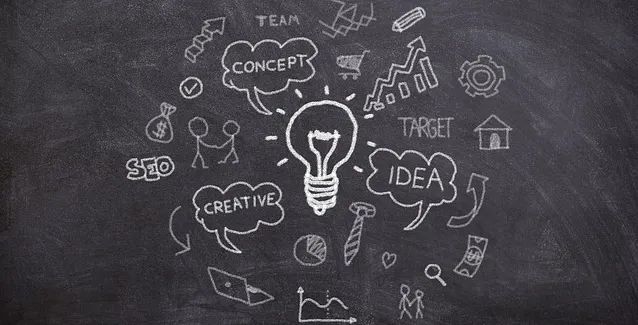 Chalkboard with ideas for solutions