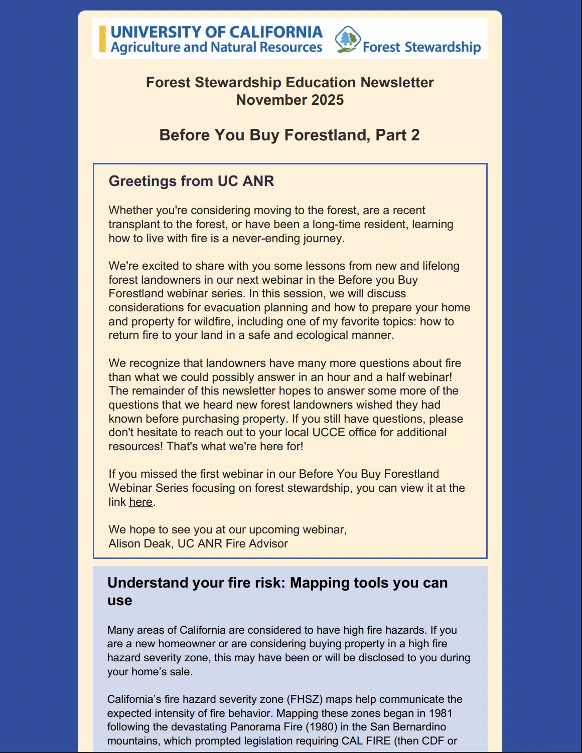 Newsletter front page