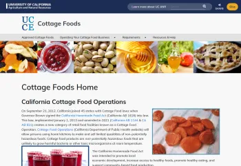 thumbnail image of Cottage Foods site front page