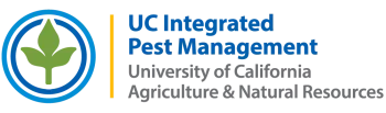 UC Integrated Pest Management logo with a green leaf symbol inside two blue circles.